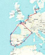 map of our itinerary